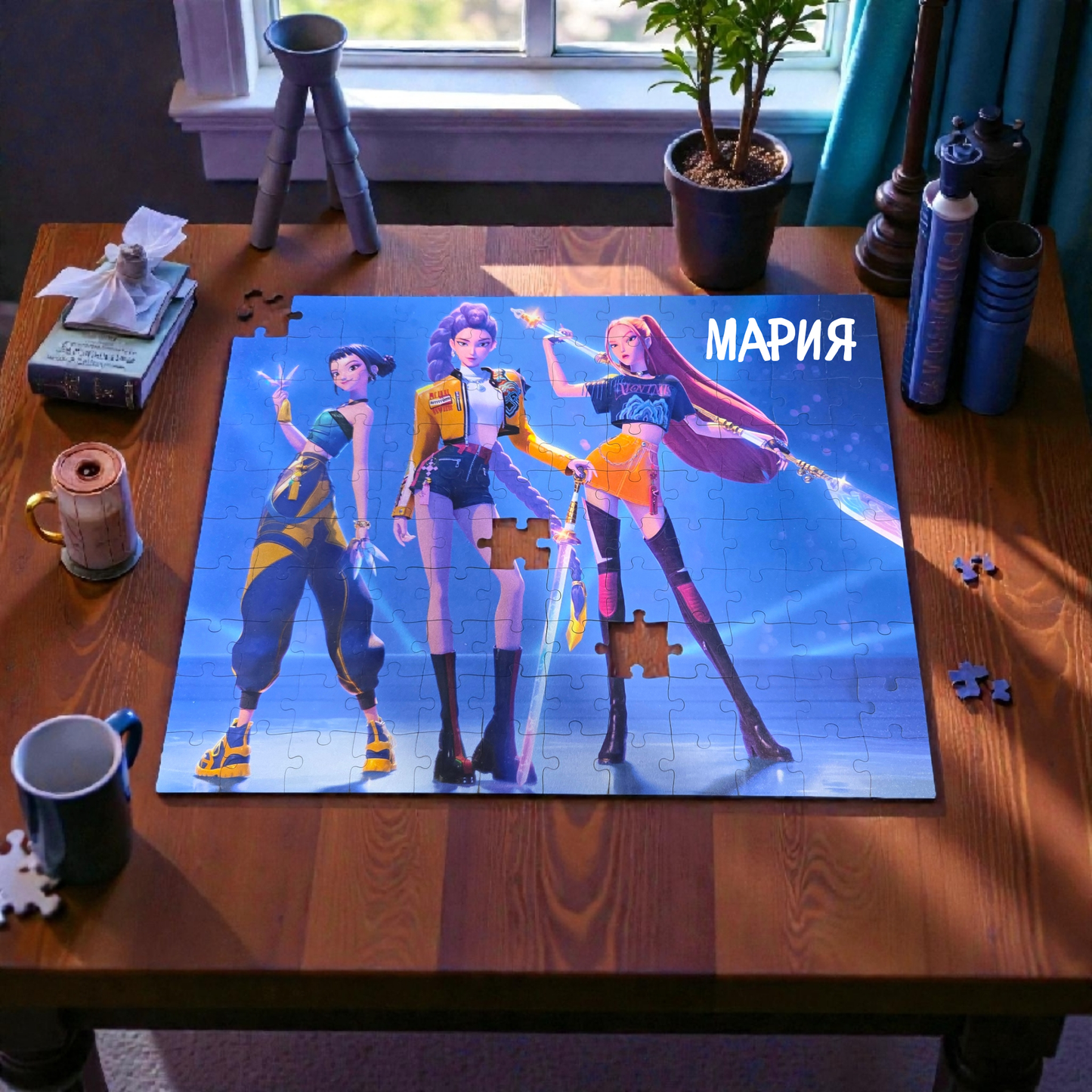 KPop Demon Hunters / HUNTRIX Персонализиран пъзел с Вашето име