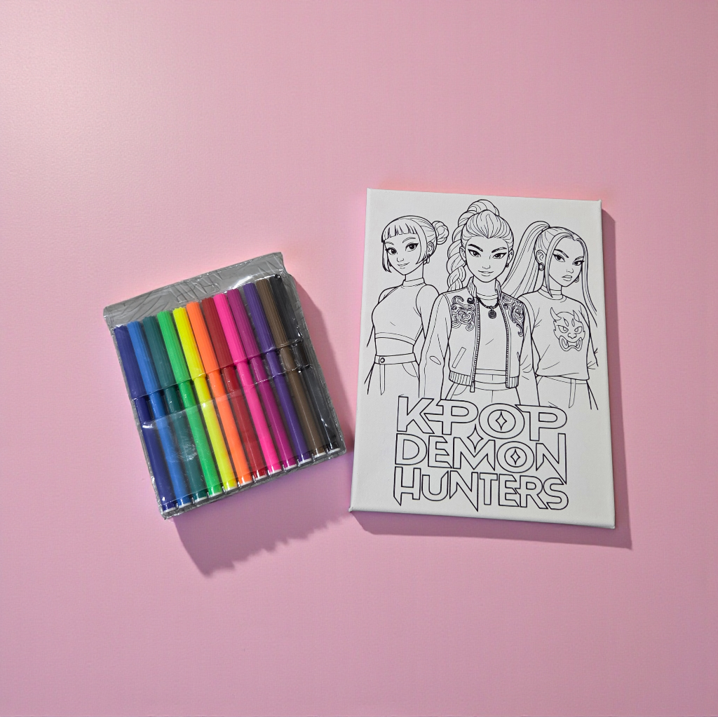 Канава K-Pop Demon Hunters + Флумастери