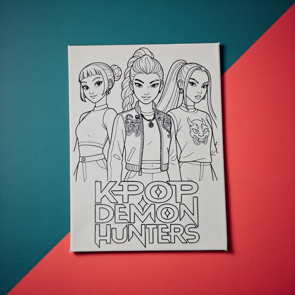 Канава K-Pop Demon Hunters + Флумастери